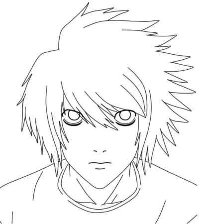 Раскраска аниме тетрадь смерти л