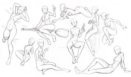 Референсы поз Геншин