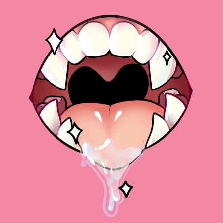 Рот с языком арт