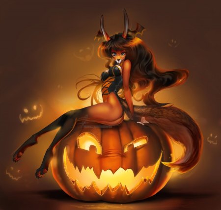 Ведьма Кицунэ Хэллоуин
