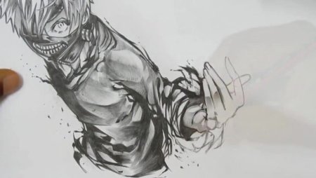 Рисунки для скетчбука карандашом аниме Токийский гуль