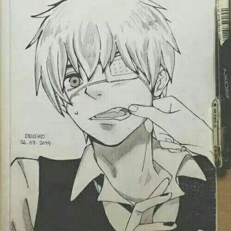 Токийский гуль акварель