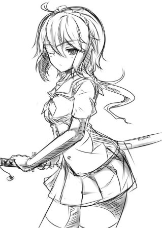 Аниме зарисовки карандашом