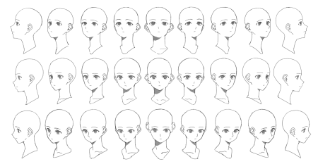 Голова в профиль референс аниме