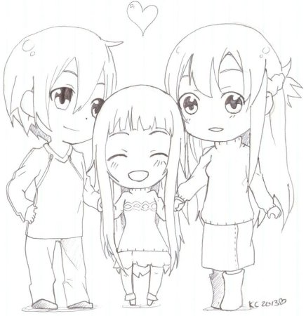 Аниме набросок семьи