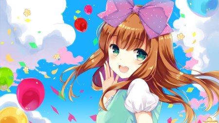 Весёлая аниме девочка