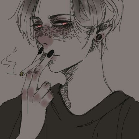 Аниме курящий парень