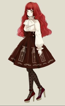 Аниме девушки в платьях в полный рост