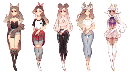 Стилизованные женские персонажи