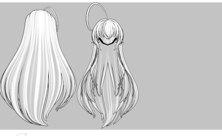 Длинные волосы аниме референс