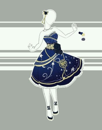 Аниме Наброски платья