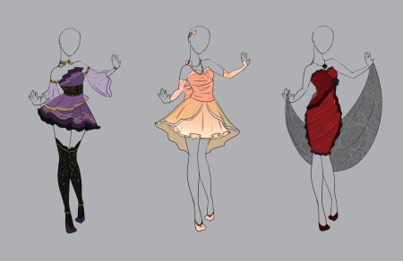 Платья для рисования аниме