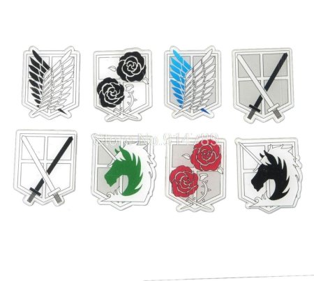 Значки из аниме атака титанов