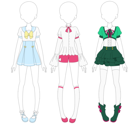 Одежда для девочек аниме для рисования