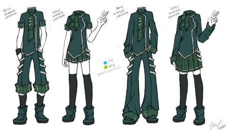 Референс одежды аниме Школьная форма