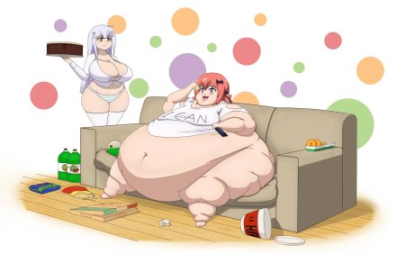 Weight gain fat belly аниме