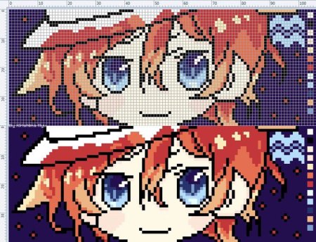 Рисунки по клеткам аниме