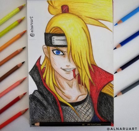 Рисунки карандашом аниме Наруто Дейдара