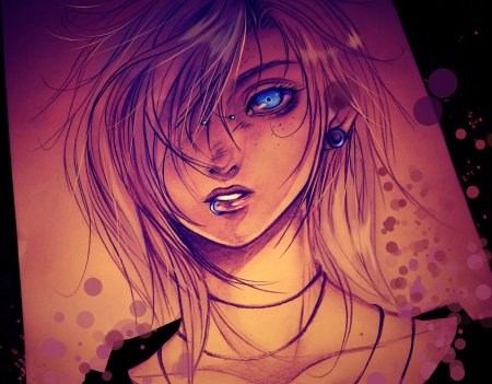 Девушка с пирсингом арт