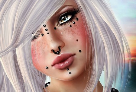 Аниме девушки с пирсингом