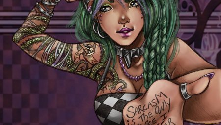 Девушка с пирсингом арт