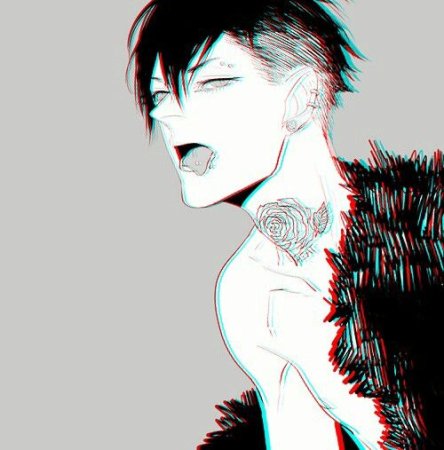 Аниме парень с короткими волосами и пирсингом