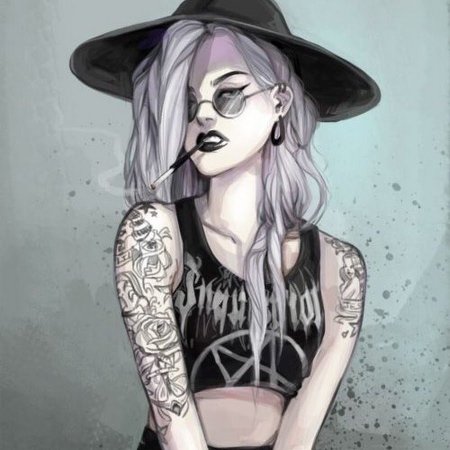 Девушка неформал арт