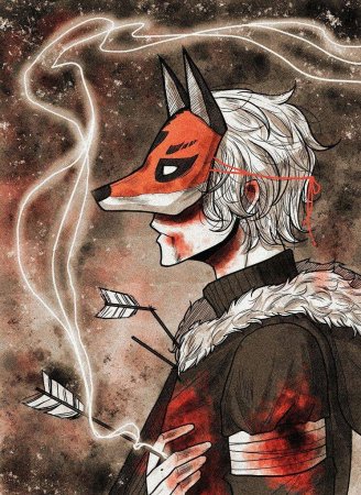 Парень в маске лисы