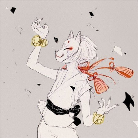 Аниме девушка в маске лисы