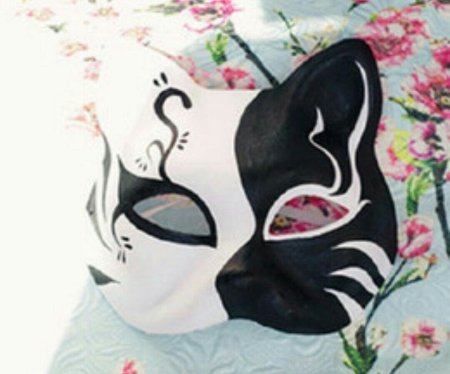 Японские маски черные Кицунэ