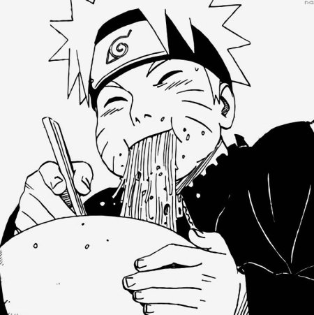 Наруто есть рамен черно белый