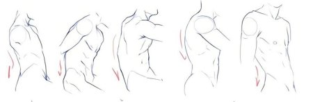 Мужское тело в профиль референс аниме