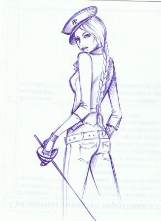 Рисунки ручкой легкие девушки