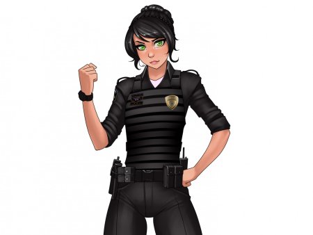 Девушка полицейский арт
