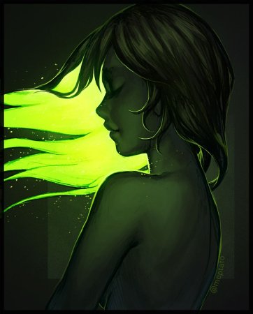 Девушка в зеленом арт