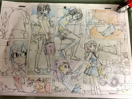 Наброски раскадровки мангаки