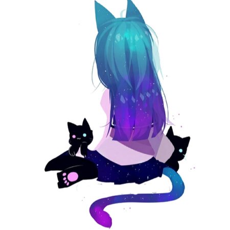 Фиолетовая кошка аниме