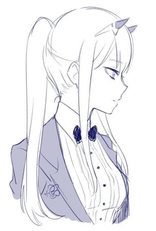 Zero two набросок для рисования