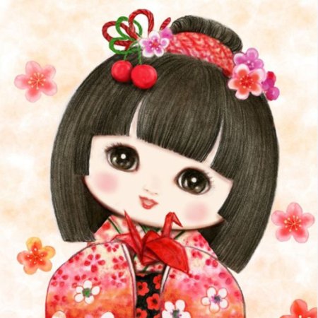 Японская кукла кокэси рисунок