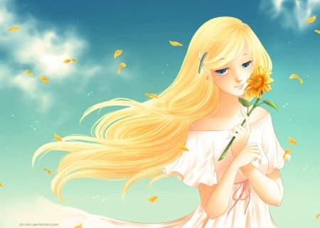 Аниме девочка блондинка