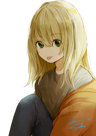 Аниме блондинка с наушниками