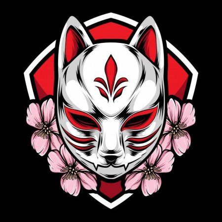 Маска маска Кицунэ тату