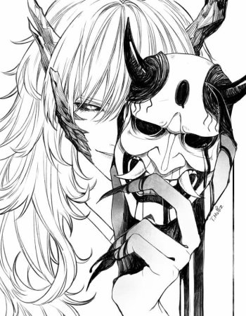 Демон черно белый