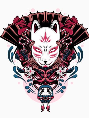 Кицунэ и маска Кицунэ тату
