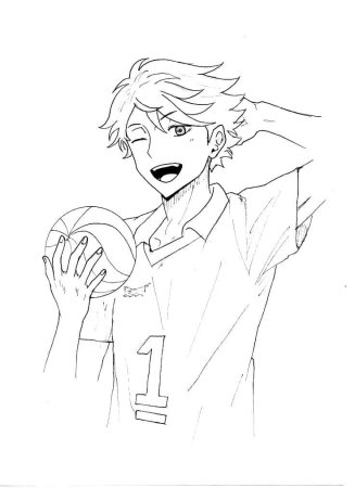 Ойкава волейбол карандашом