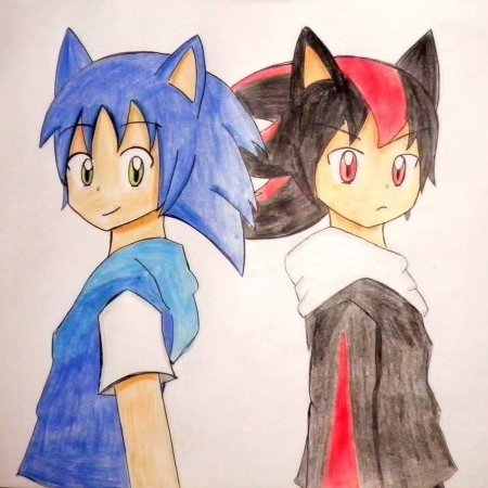 Соник в стиле аниме