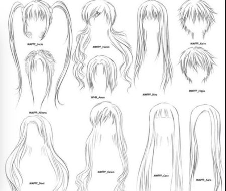 Распущенные волосы для рисования