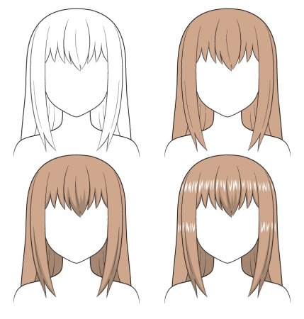 Шаблон волос аниме