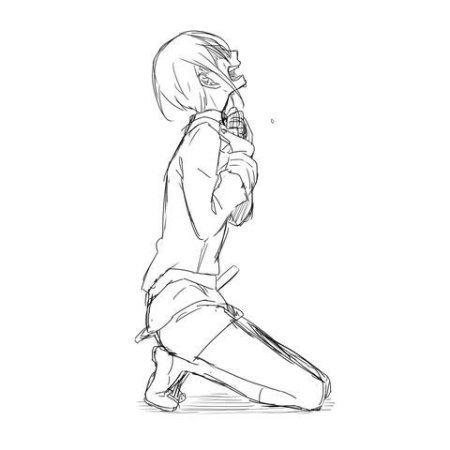 Человек на коленях референс