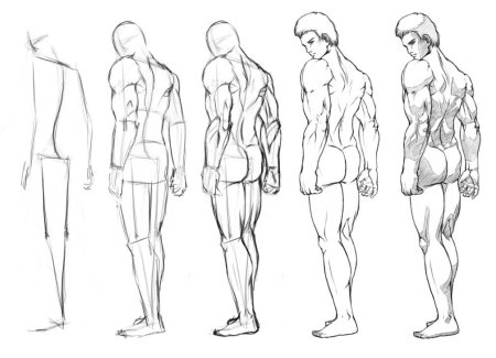 Парень в полный рост референс сзади